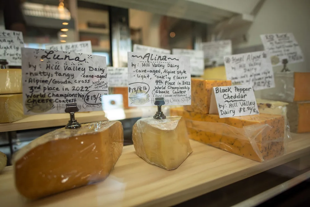 Cheese for sale at Hill Valley